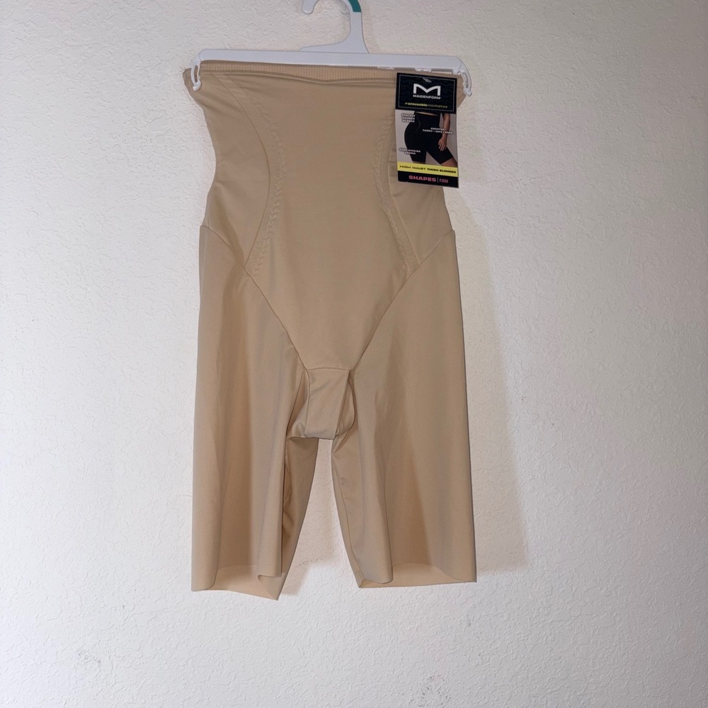 Maidenform High Waist Thigh Slimmer S Beige NEW Firm Control Shapewear SE5001